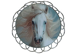 СГ Поднос стеклянный круглый 126-0745 Символ года 2026 32,8см