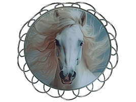 СГ Поднос стеклянный круглый 126-0745 Символ года 2026 32,8см