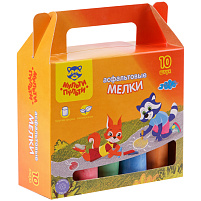 Набор мелков асфальт. 10шт., 5цв., цветные Мульти-Пульти АМ_31723, круглые картонная коробка