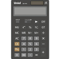 Калькулятор Uniel настольный UD-181 12 разрядный, двойное питание, 176х110х24