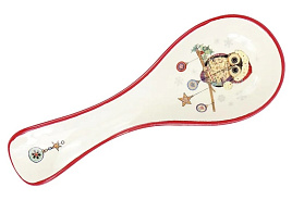 НГ Подставка для ложки керамика ZF1121-51 Owl Christmas п/у