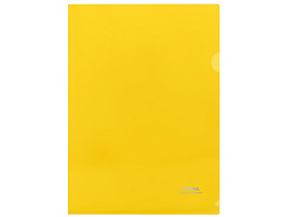 Папка-уголок СТАММ ММ-30943 А4, 180мкм, пластик, прозрачная, желтая