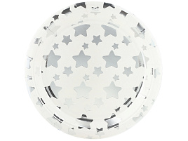 Тарелка бумажная 23см 6231904 Звезды микс, белый/серебро 6шт