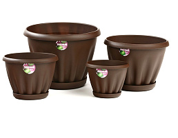 Кашпо цветочное 0,45л Знатный 044167/300Ш шоколад с/п