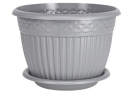 Кашпо цветочное 3л Византия КШ-4471 серое