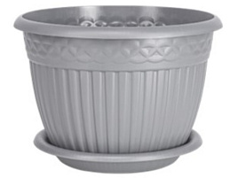 Кашпо цветочное 3л Византия КШ-4471 серое