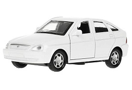 Машина металлическая PRIORA-12-WH LADA PRIORA 12 см, двери, багаж, инерц, белый, кор.