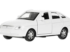 Машина металлическая PRIORA-12-WH LADA PRIORA 12 см, двери, багаж, инерц, белый, кор.