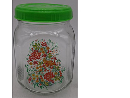 Банка для сыпучих стекло 650мл Роза