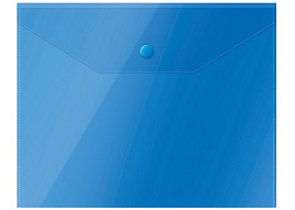 Папка-конверт с кнопкой А5 СТАММ ММ-31906 150мкм, пластик, прозрачная, синяя