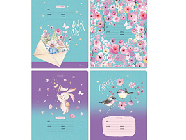 Тетрадь 12л. клетка  Т5ск12_бл 11689 "Весенние деньки", блестки, 70гр/м2