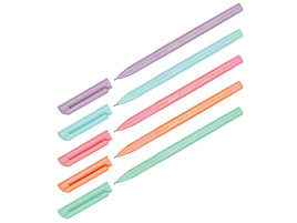 Ручка Luxor 2030P/50DU/19410P/50DU "Liquiwrite" синяя, 0,7мм, с антибактериальным грипом, корпус ассорти