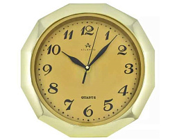 Часы настенные Atlantis 27*27 TLD-6021 золотой циферблат