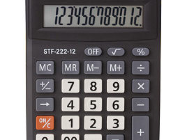 Калькулятор Staff настольный STF-222-12 12 разрядов, двойное питание, 138x103мм