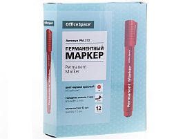 Маркер OfficeSpace PM_272 "8004" красный, пулевидный, 2мм