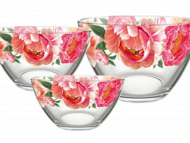 Набор салатников стекло 3пр 1223-Д Трио Корнелия