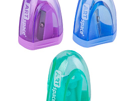 Точилка ArtSpace SH_202 пластиковая 1 отверстие, контейнер, ассорти