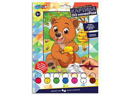 Картина для раскрашивания CANV17X23-113713 Мишка с медом, по номерам