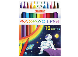 Фломастеры 12цв. ПИФАГОР 152444 "Космическая одиссея", вентилируемый колпачок