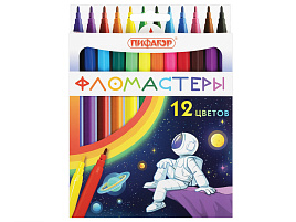 Фломастеры 12цв. ПИФАГОР 152444 "Космическая одиссея", вентилируемый колпачок