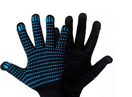 Перчатки х/б ПВХ 5-х нитк.10кл. Великан размер серые 11