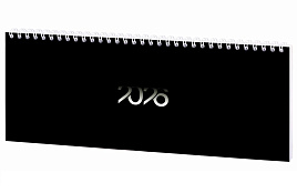 Планинг 2026г. STAFF 117363 "Black style", 285х112 мм, гребень, картонная обложка, 64 л.