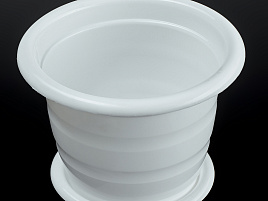 Кашпо цветочное 1л Виола М1529 белое с поддоном