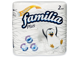 Туалетная бумага Familia Plus 4шт.2-х сл.Белая