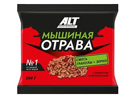 Мыши гранулы+зерно Мышиная смесь 200гр  0946