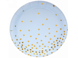 Тарелка бумажная 18см 863-206 Конфетти, голубая (10шт)