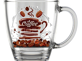 Кружка стекло 350мл 2025-Д Кофеджио