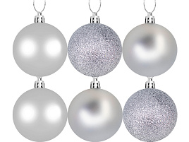 Набор шаров 6см FG250327541C-3 серебро 6шт