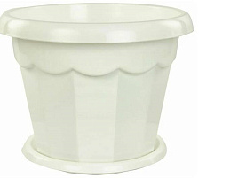 Кашпо цветочное 4л Гармония М1411 белое с поддоном