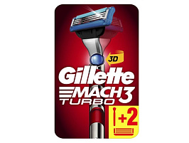 Станок для бритья Gillette Mach3 Turbo с 2кас RED 9989