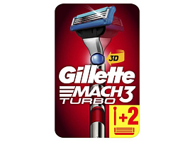 Станок для бритья Gillette Mach3 Turbo с 2кас RED 9989