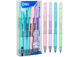 Ручка Deli X-tream EQ199-BL синяя d=0.7мм автоматическая резин. манжета