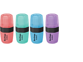 Точилка Berlingo BLc_00580 с ластиком "Instinct" пластиковая, 1 отверстие, контейнер, ассорти