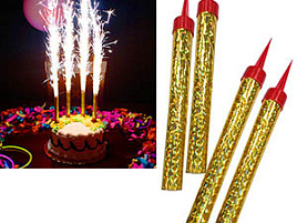 Свечи для торта Фонтан настольный (4шт)12,5см 40сек дб001мф