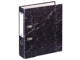 Папка регистратор 7см. OfficeSpace 251893 мрамор, черная, нижний метал. кант