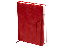 Ежедневник датированный 2027г. А5 BG DdА5_68096 "Vesper Index. Dark red",  176л., твердый переплет, тёмно-красный, блок с индексной вырубкой