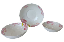 Набор салатников керамика 3пр 3PCS HKW YF-16026 Орхидея