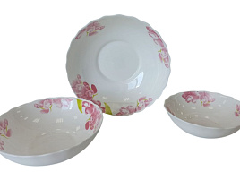 Набор салатников керамика 3пр 3PCS HKW YF-16026 Орхидея