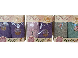 Полотенце в кор. 2в1 (25*50-2шт) Лаванда микрофибра