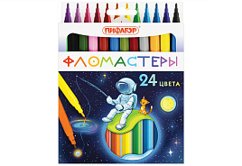 Фломастеры 24цв. ПИФАГОР 152446 "Космическая одиссея", вентилируемый колпачок