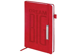 Ежедневник А5 BRAUBERG 116217 "BeStyle", под кожу, резинка, держатель, 160 л., красный