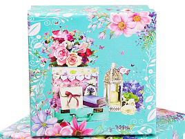 Коробка Цветы, голубая КОР-6132 (2)