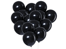 Шар надувной 12" Пастель черный (50шт) Ч54452