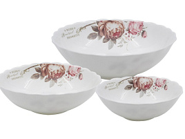 Набор салатников керамика 3пр 3PCS HKW YF20032/6331 Чайные розы