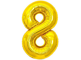 Шар надувной Цифра 8 золото MESHU MS_51222 102см