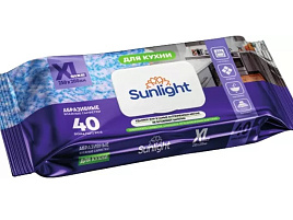 Влажные салфетки Sunlight 40шт.для кухни Абразивные